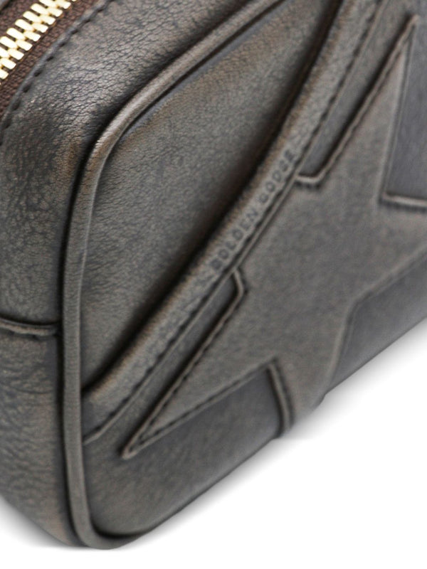 Golden Goose Mini Star Bag In Distressed Dark-Brown Leather With Tone-On-Tone Star