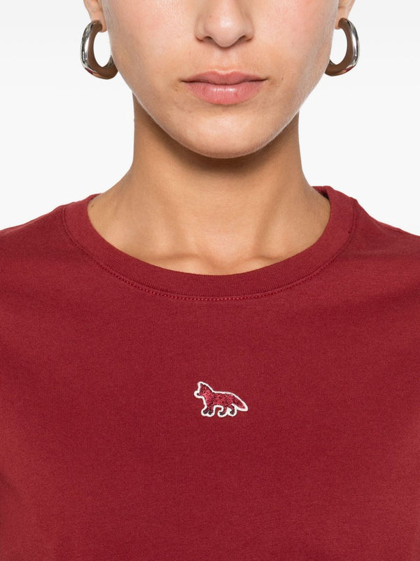 Maison Kitsuné Fox-Embroidered Cotton T-Shirt