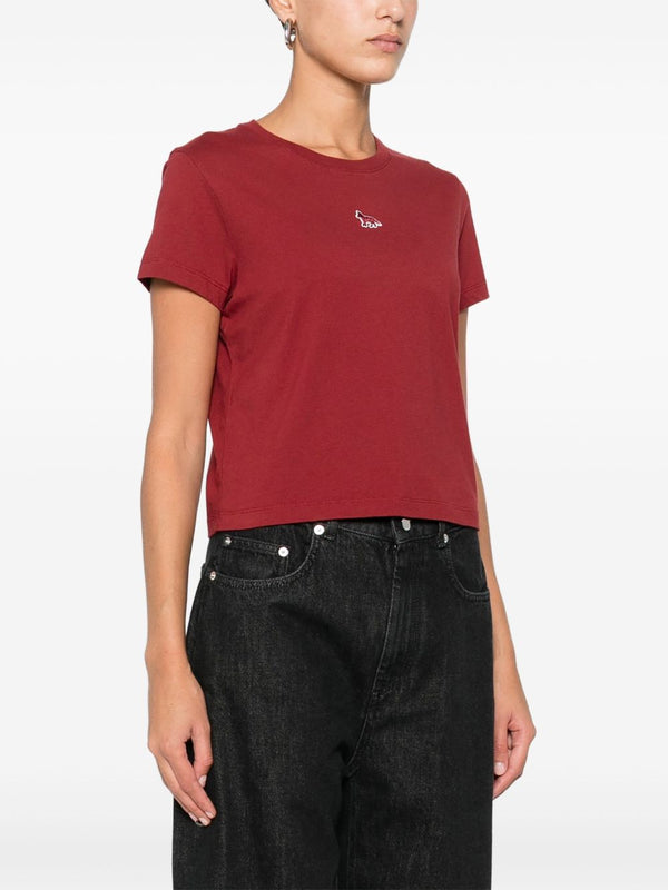 Maison Kitsuné Fox-Embroidered Cotton T-Shirt