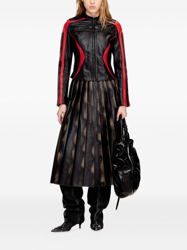 Diesel Biker jacket in colour-block leather