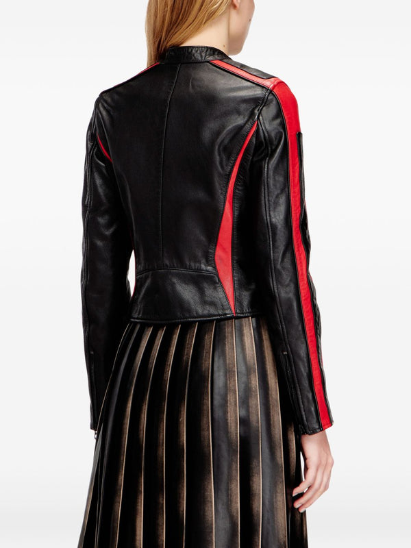 Diesel Biker jacket in colour-block leather