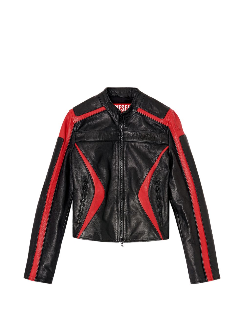 Diesel Biker jacket in colour-block leather
