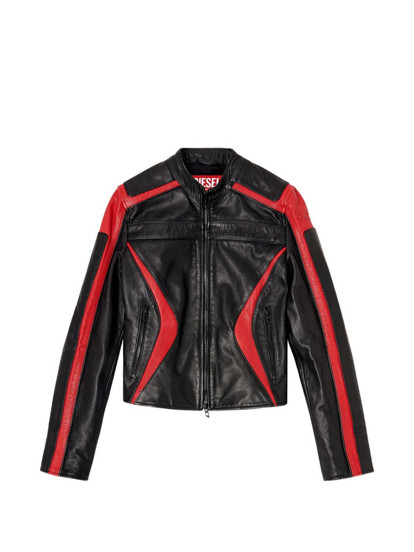 Diesel Biker jacket in colour-block leather