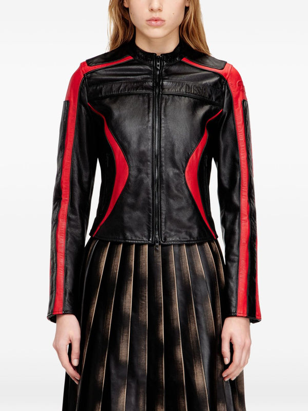 Diesel Biker jacket in colour-block leather