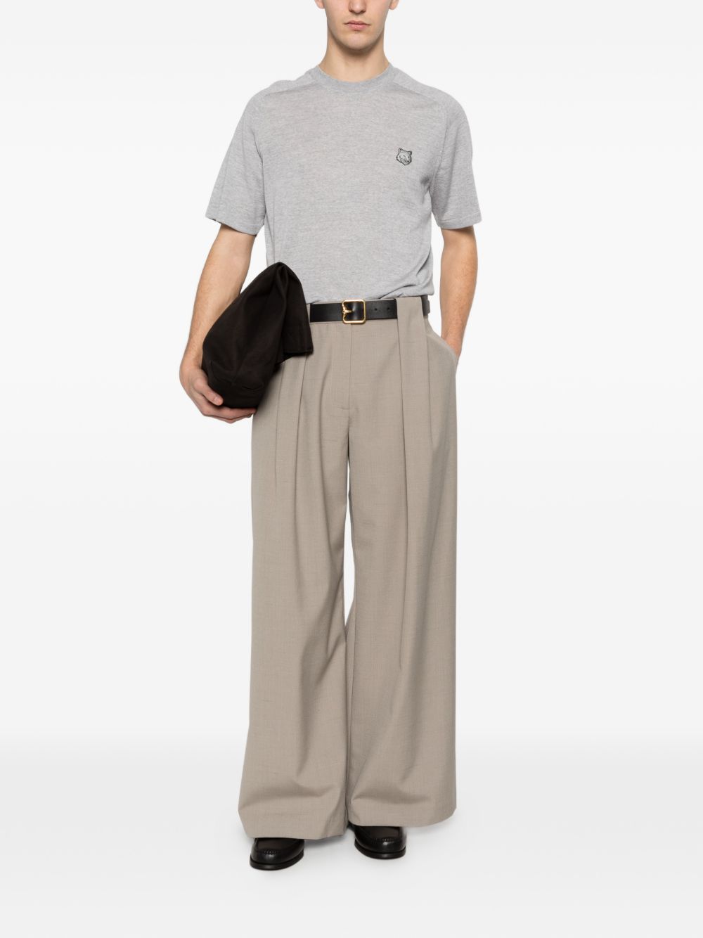 Maison Kitsuné Fox head fine merino short sleeve jumper