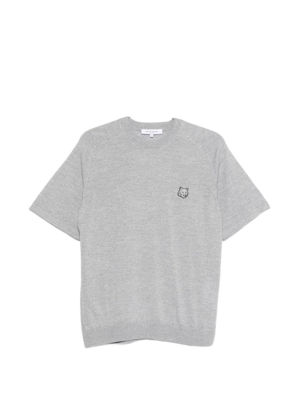 Maison Kitsuné Fox head fine merino short sleeve jumper