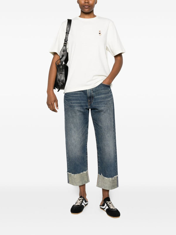 Maison Kitsuné Dressed Fox embroidered cotton t-shirt