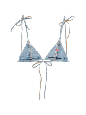 Diesel denim triangle bikini top.