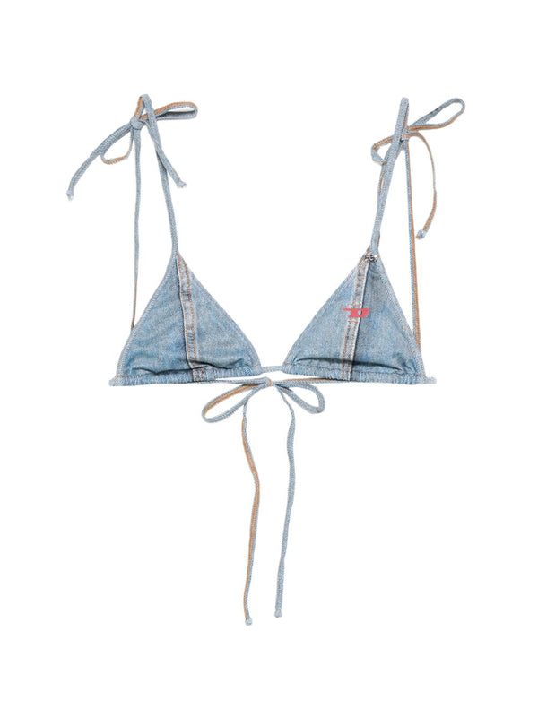 Diesel denim triangle bikini top.