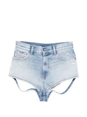 Diesel distressed effect denim cotton shorts