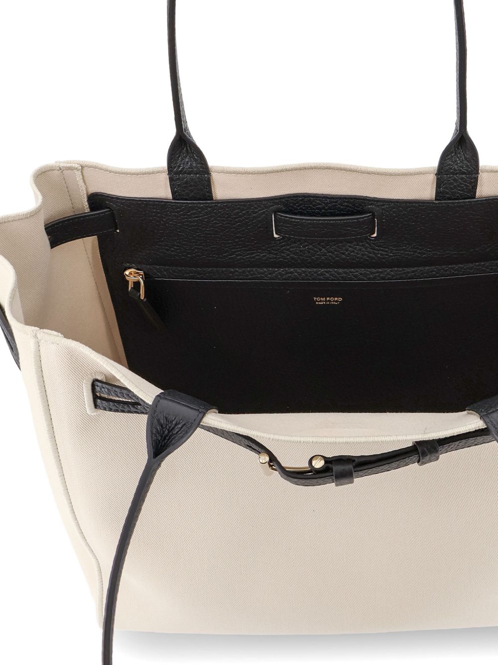 حقيبة توم فورد أودري متوسطة توت من الكانفاس والجلد