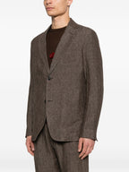Emporio Armani Linen single-breasted blazer jacket