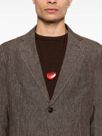 Emporio Armani Linen single-breasted blazer jacket