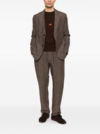 Emporio Armani Linen single-breasted blazer jacket