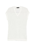 Fabiana Filippi V-neck short sleeves sequin embellishments Openwork top