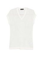 Fabiana Filippi V-neck short sleeves sequin embellishments Openwork top