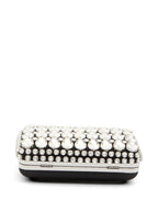 Self-portrait Black Satin Crystal Clutch Bag