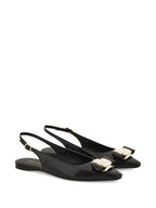 Ferragamo New Vara Plate Flat Slingback