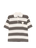 Ami Paris Ami De Coeur striped polo shirt