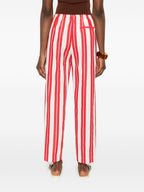 Forte Forte Striped drawstring trousers