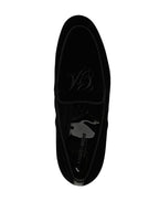 Giorgio Armani Embroidered logo velvet loafers