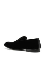 Giorgio Armani Embroidered logo velvet loafers