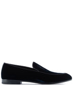 Giorgio Armani Embroidered logo velvet loafers