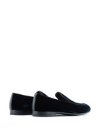 Giorgio Armani Embroidered logo velvet loafers