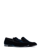 Giorgio Armani Embroidered logo velvet loafers
