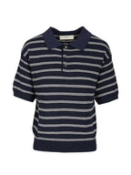 Dunst Cotton blend striped polo shirt