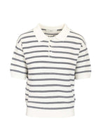 Dunst Cotton blend striped polo shirt