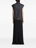 Courreges Denim sleeveless bomber jacket
