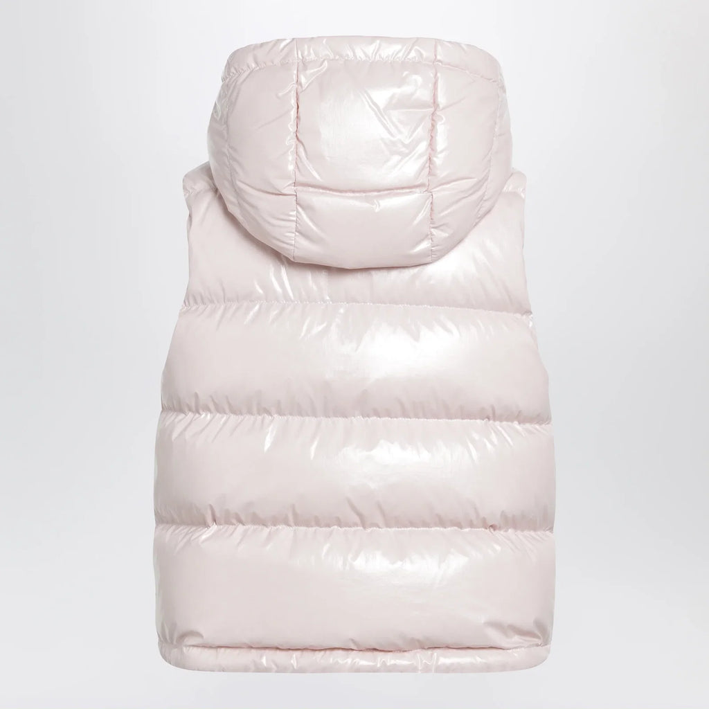 Moncler Niverolle short down vest in nylon, pink
