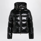 Moncler Niveole cropped down jacket in glossy nylon black
