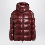 Moncler Dark red Maire down jacket in nylon laqué