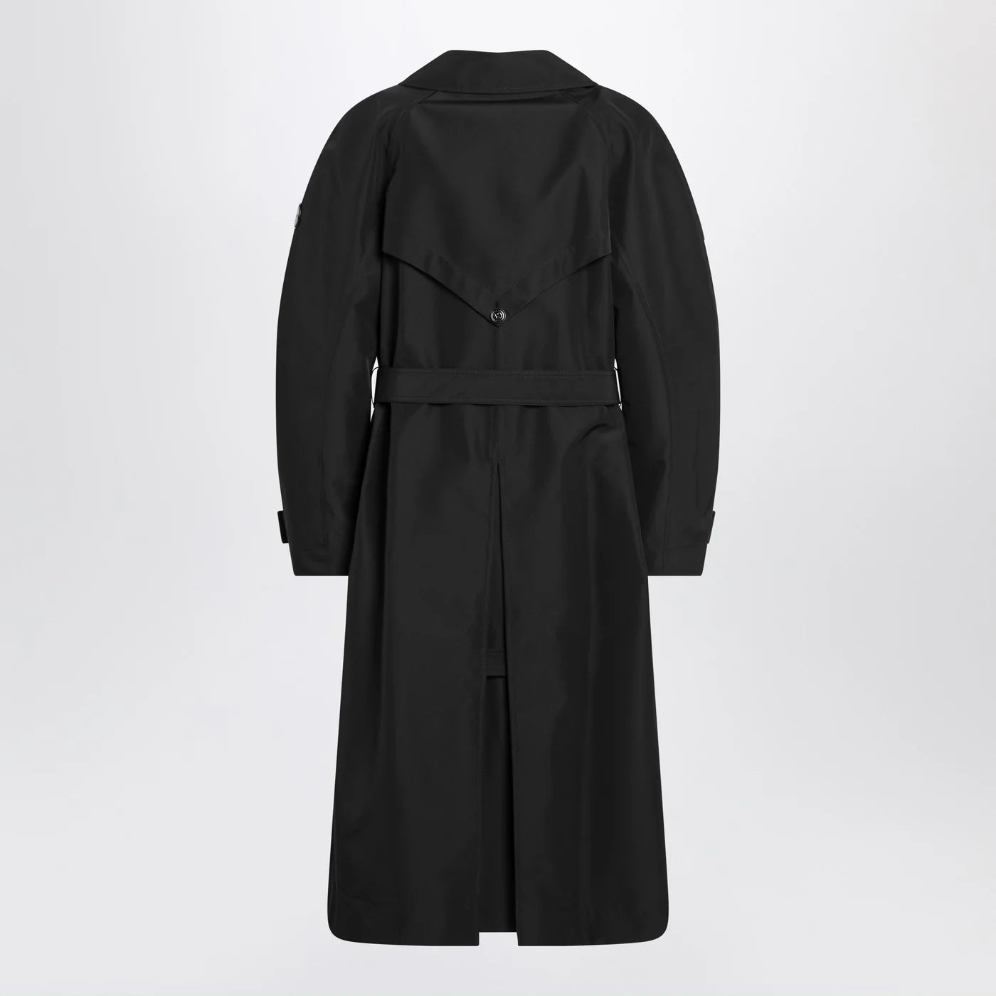 Moncler X Edward Enninful Black double-breasted trench coat with belt