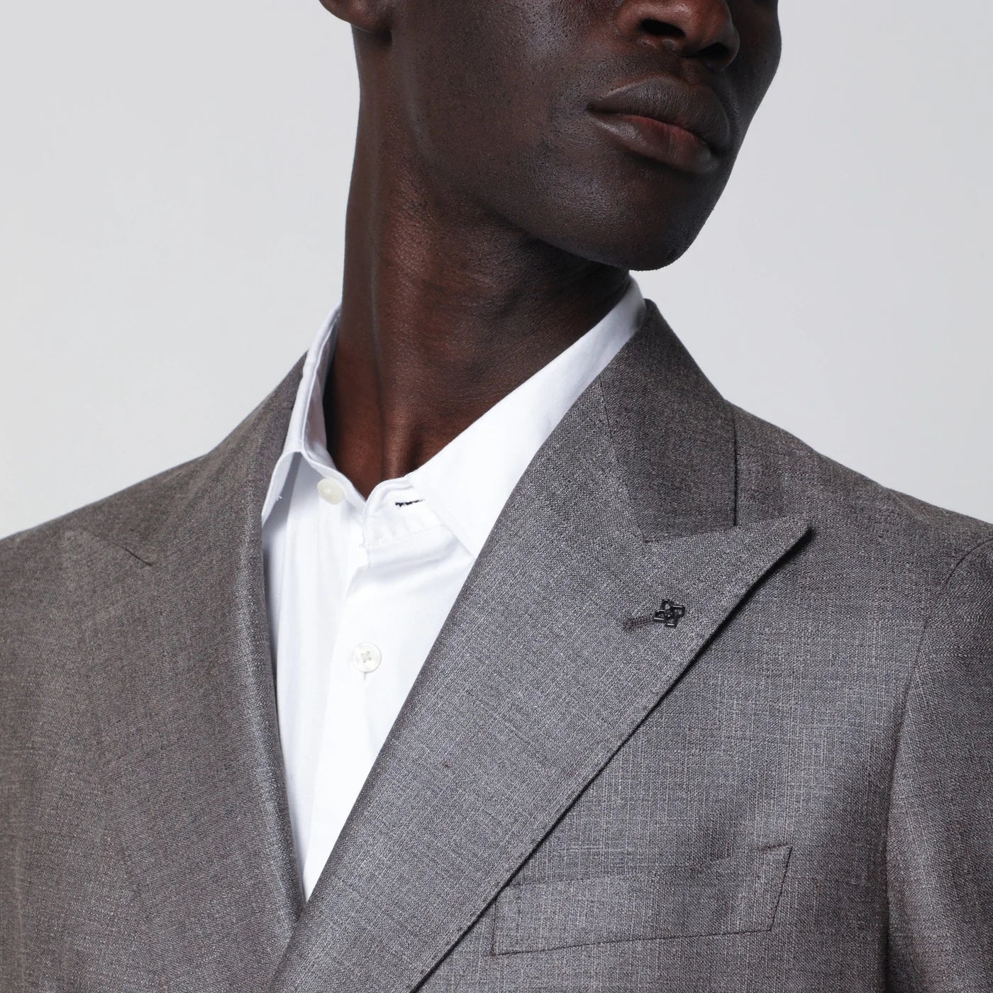 Tagliatore Grey silk and wool double-breasted jacket