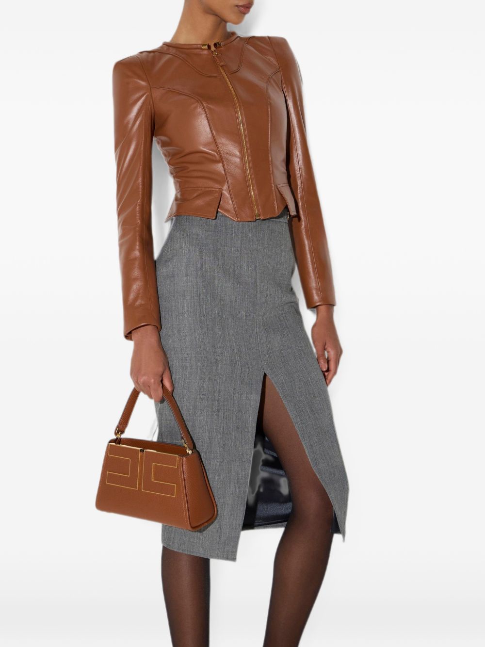 Elisabetta Franchi Logo Plaque Shoulder Bag