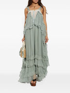 Chloé Ruffled Silk-Mousseline Maxi Dress