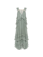 Chloé Ruffled Silk-Mousseline Maxi Dress