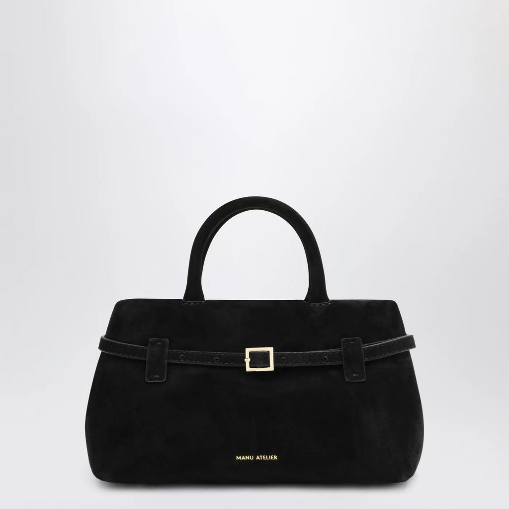 Manu Atelier Le Cambon 25 black suede bag