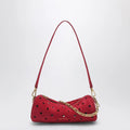 Manu Atelier Mini Cylinder bag in perforated red suede