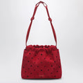 Manu Atelier Romy perforated red suede pouch