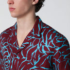 Dries Van Noten Burgundy shirt with Archive Rose print
