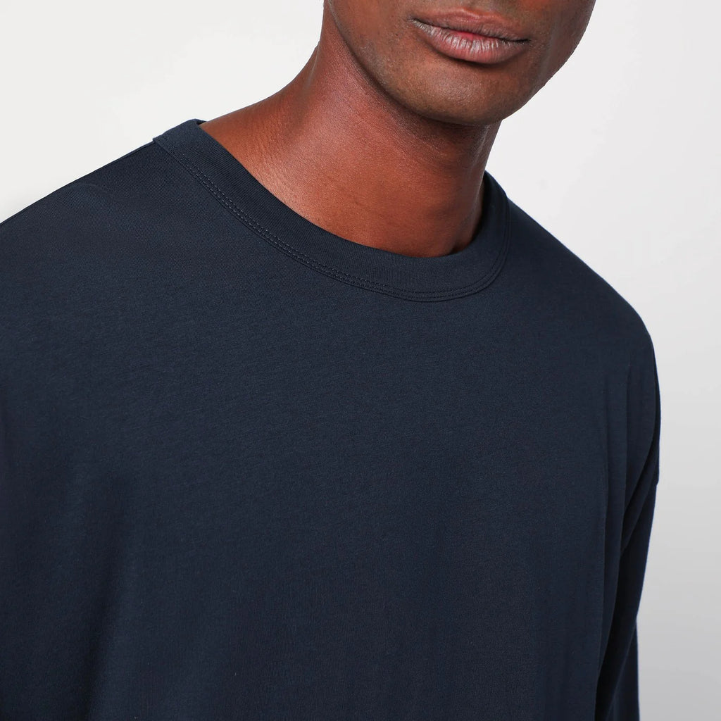 Dries Van Noten Oversized navy blue cotton T-shirt