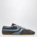 Dries Van Noten Steel grey leather and suede Sneakers