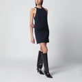 Courreges Courrèges Sleeveless A-line twill mini dress with belt in navy