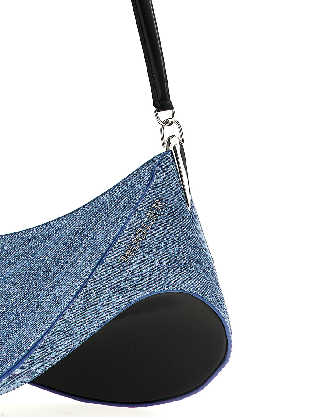 حقيبة كتف Mugler Medium Denim Spiral Curve 01