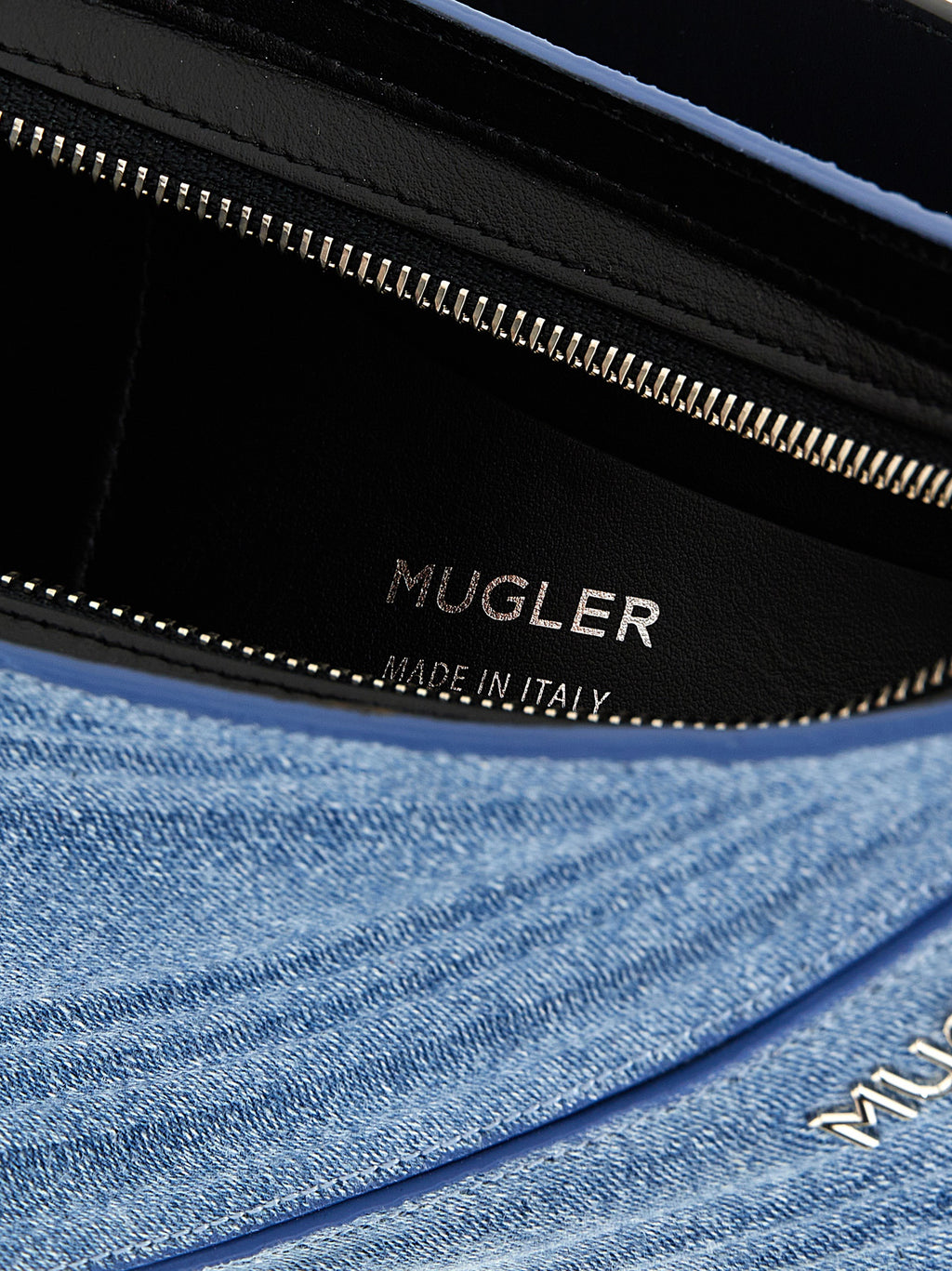 حقيبة كتف Mugler Medium Denim Spiral Curve 01
