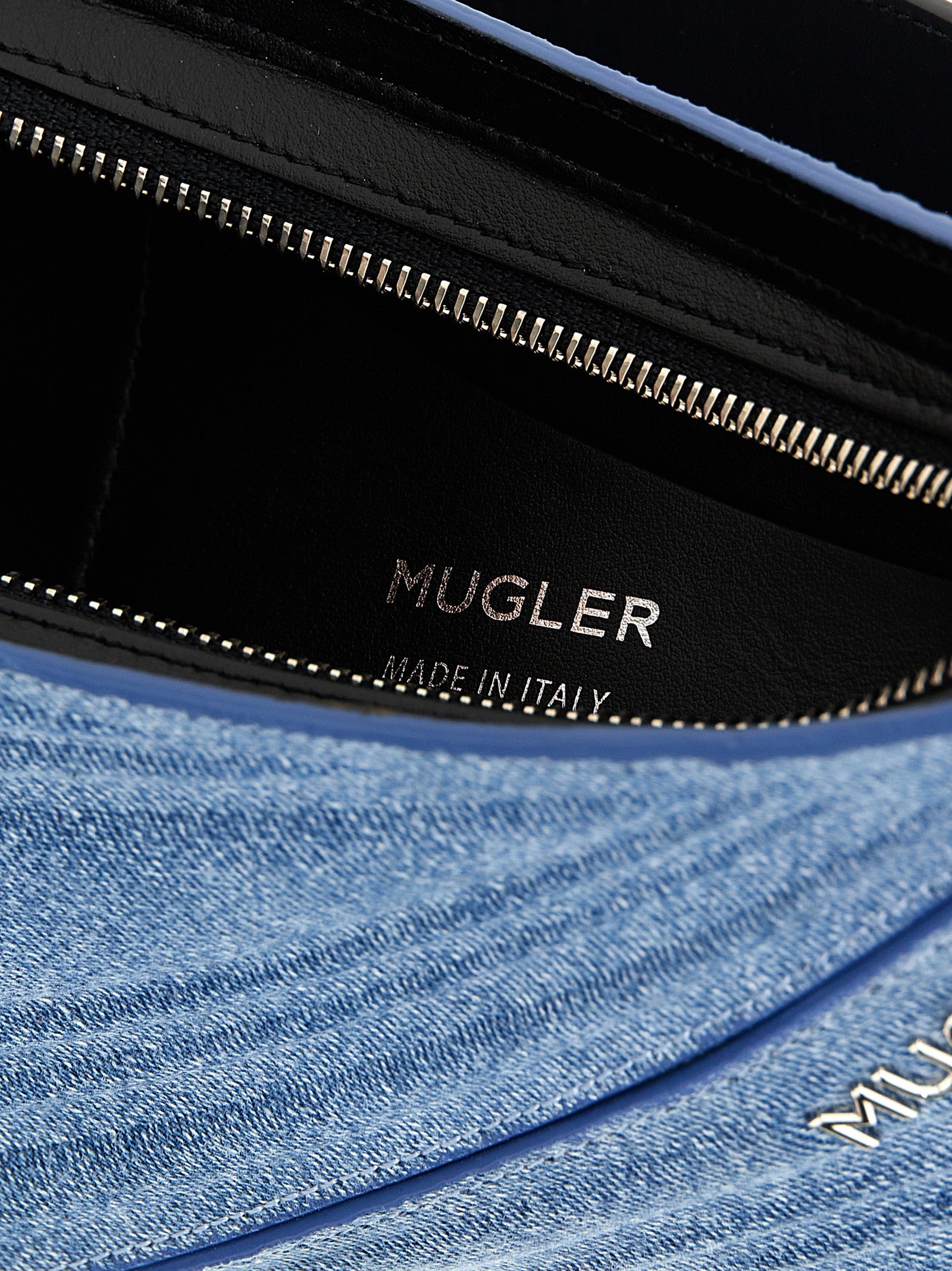 حقيبة كتف Mugler Medium Denim Spiral Curve 01